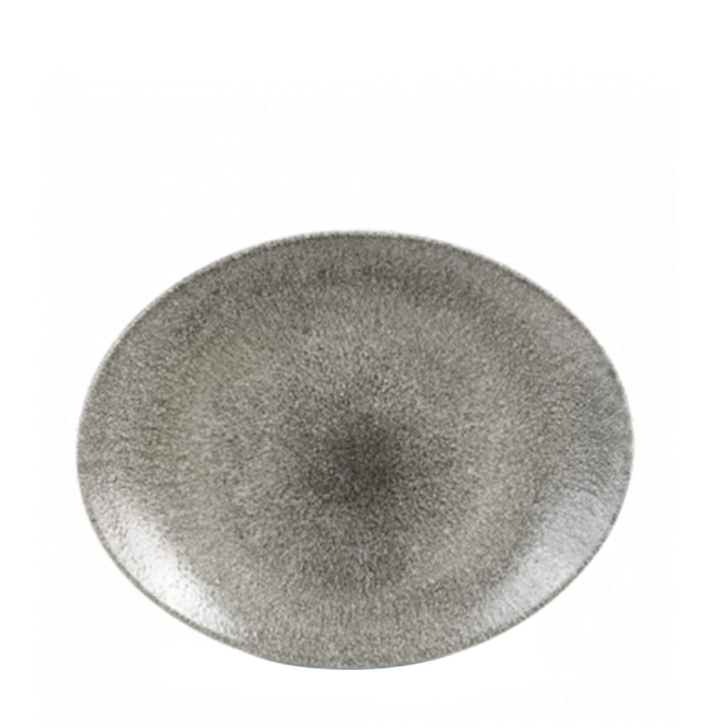 Churchill's Raku oval plate in grey.