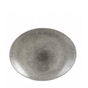 Churchill's Raku oval plate in grey.