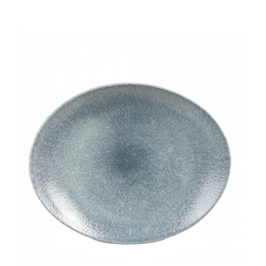 Churchill's Raku oval plate in topaz.