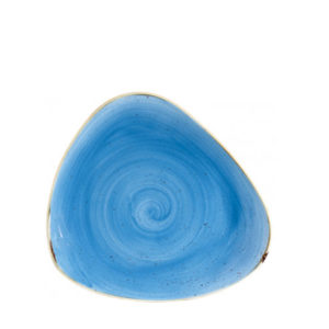 Churchill’s Stonecast triangle bowl 153mm in cornflower blue.