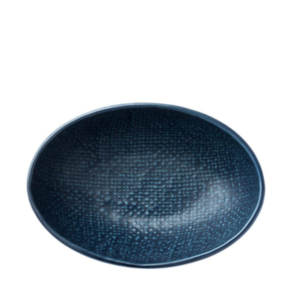 Luzerne’s Knit Oval Bowl in navy blue.