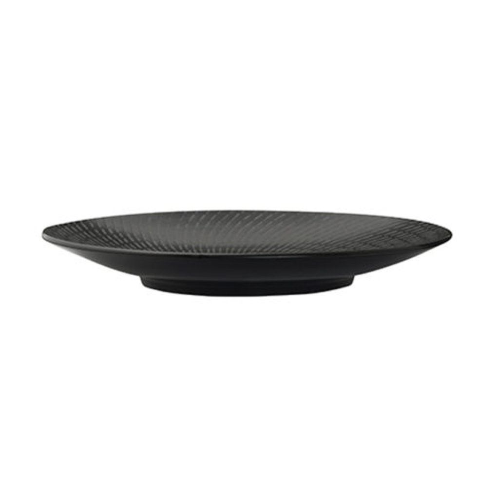 Sideview of Luzerne’s Urban deep plate 310mm in black swirl.