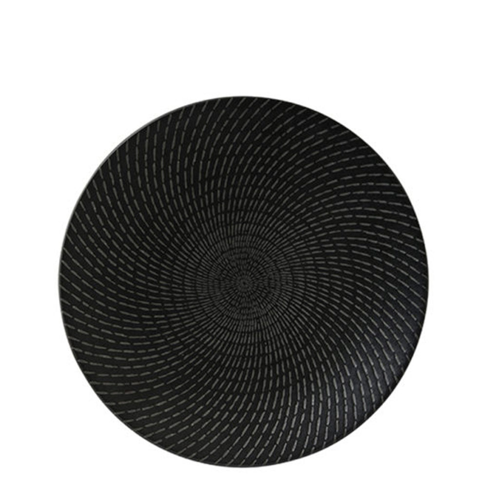 Luzerne’s Urban deep plate 275mm in black swirl pattern.