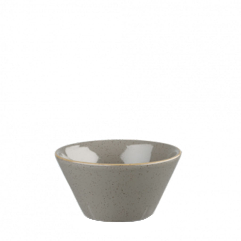 Stoneware snack bowl by Churchill in peppercorn grey.