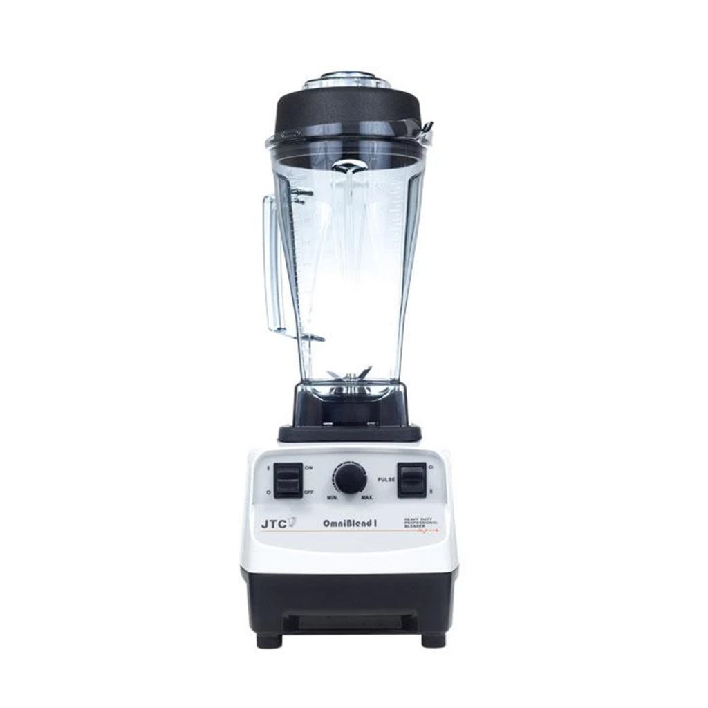 An Omniblend blender in white.