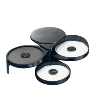 A 3-tier glass rimmer.