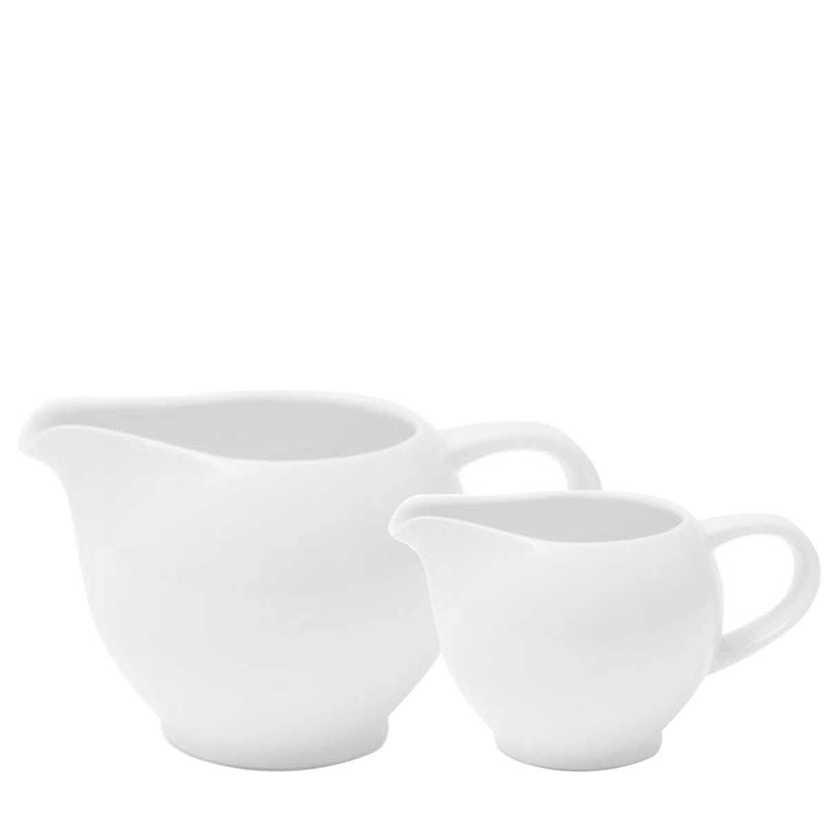 Two curved milk jugs by Fortis.
