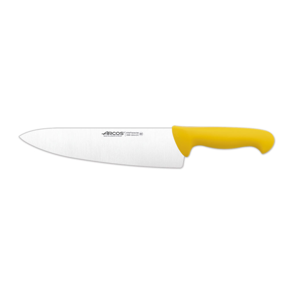 Arcos chef's knife 250mm in yellow.