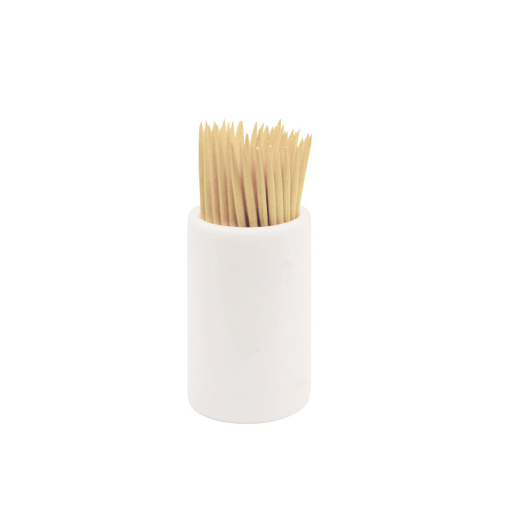 A filled toothpick holder by Fortis.