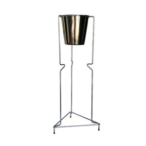 Chrome ice bucket stand.