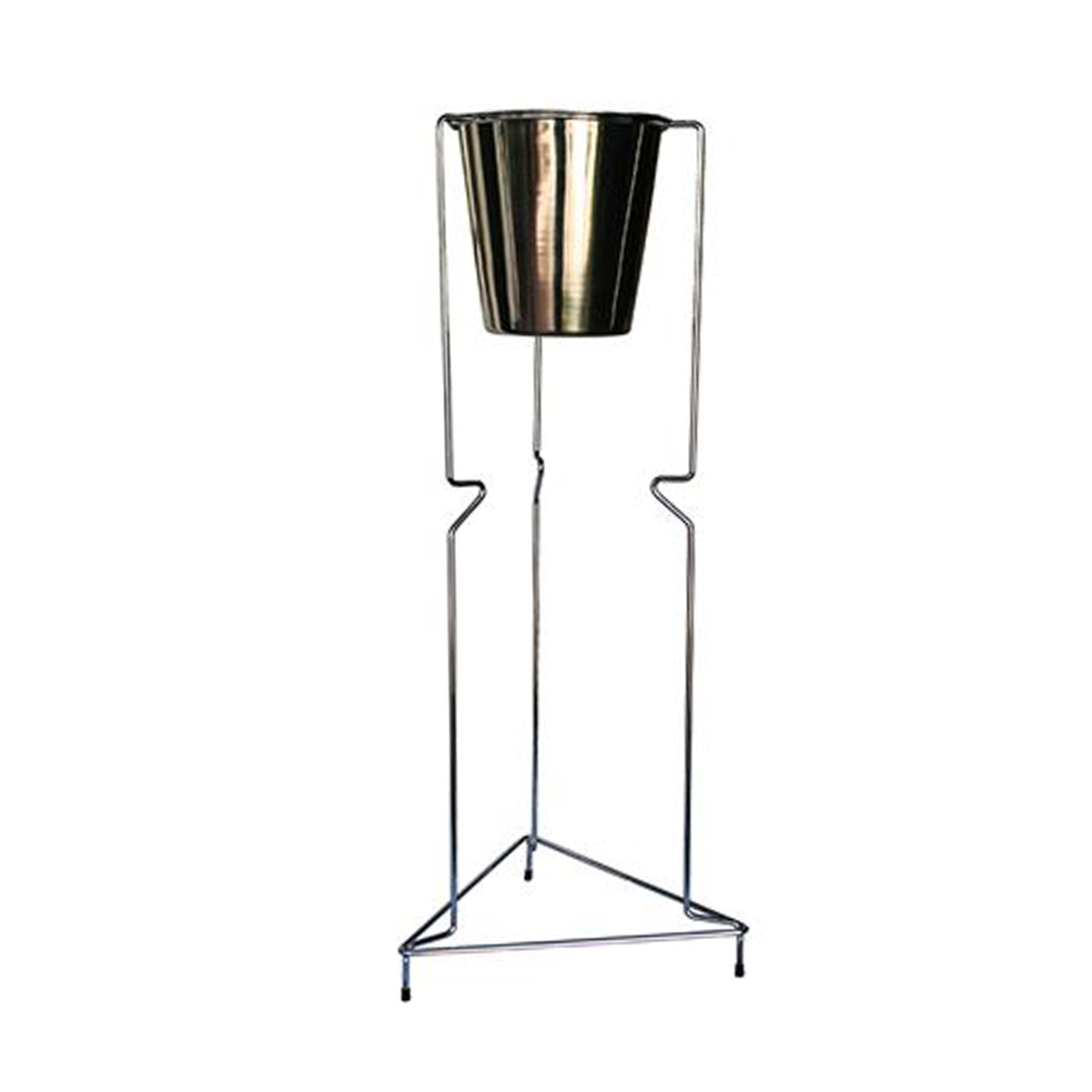 Chrome ice bucket stand.