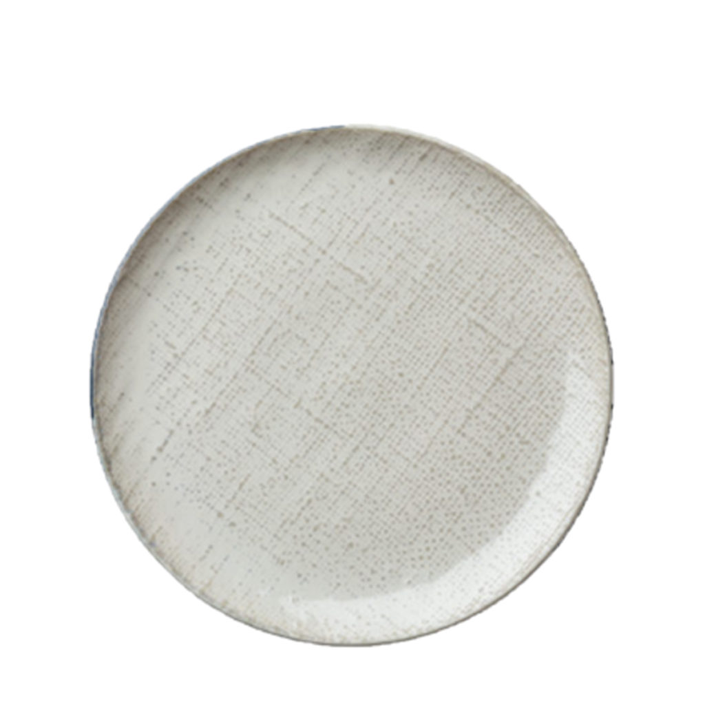 Knit round coupe plate 162mm by Luzerne in white.