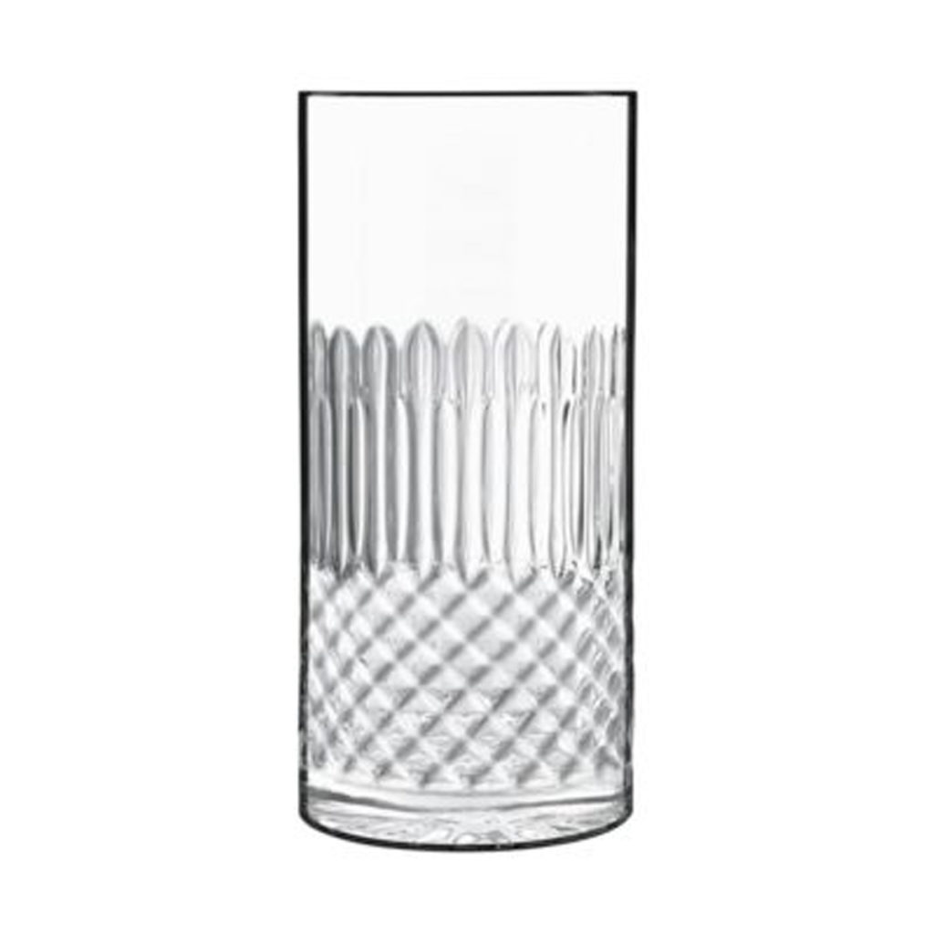 Diamante crystal water glass by Luigi Bormioli.