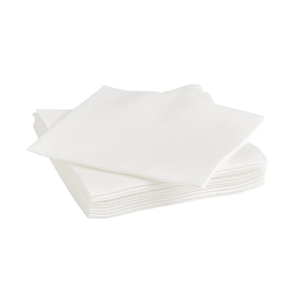 A white airlaid napkin stack.