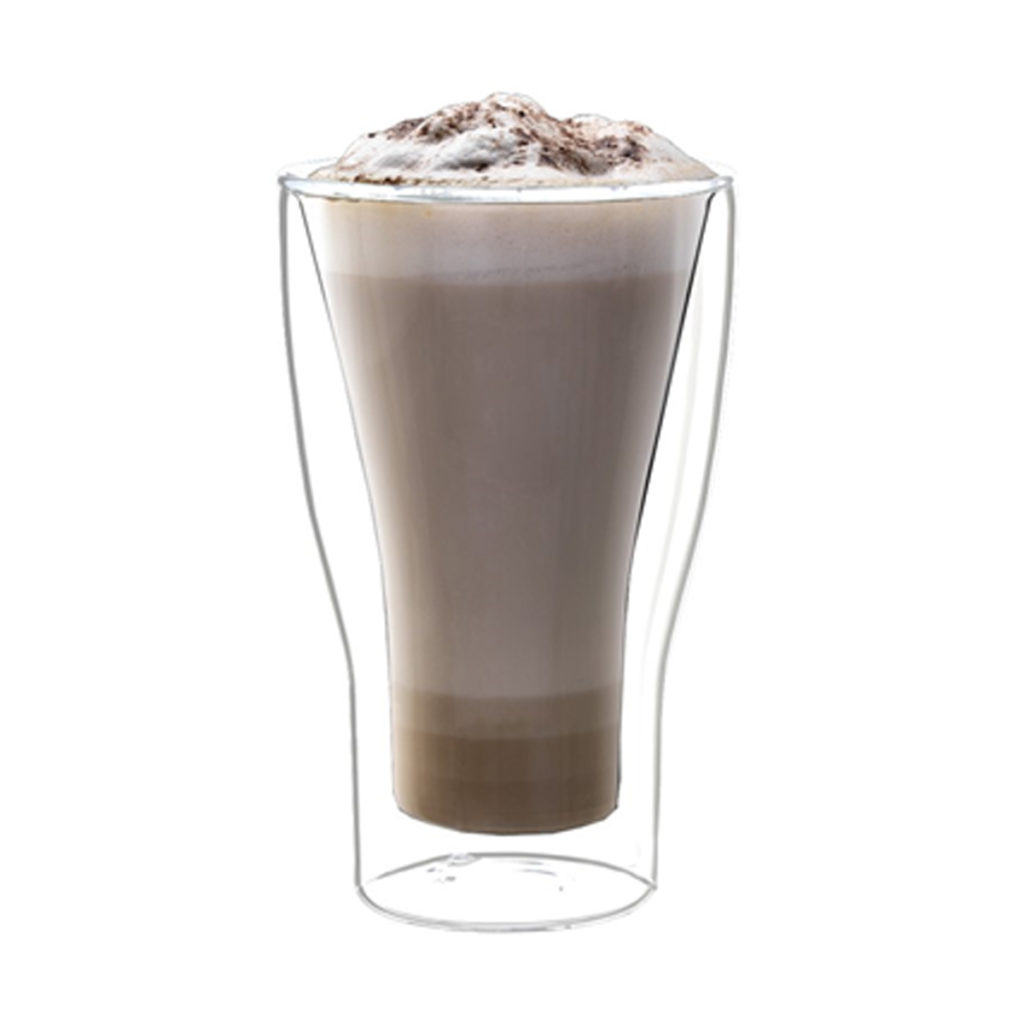 Luigi Bormioli's thermic latte macchiato glass with hot chocolate