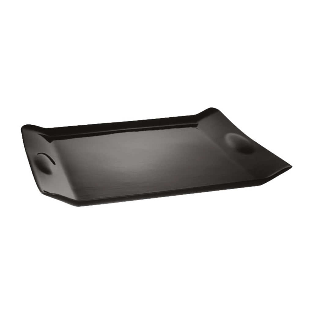 A black buffet tray by Fortis.