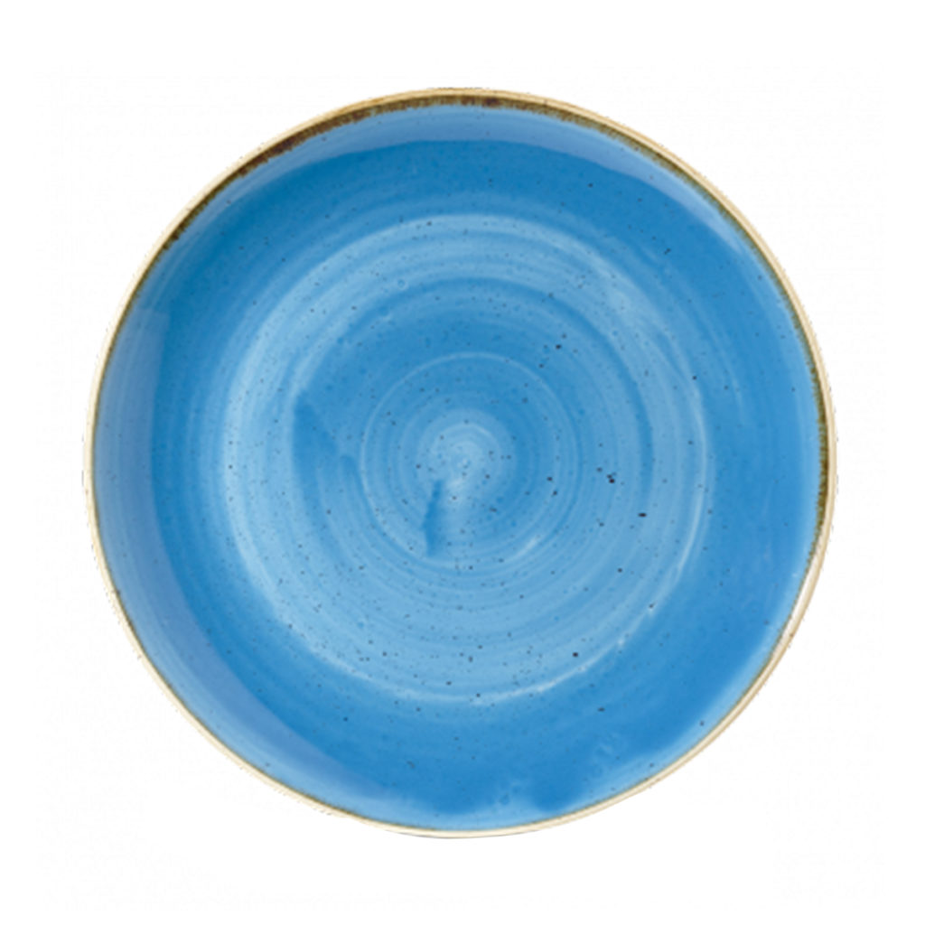 Churchill's Stonecast coupe bowl 310mm in corn flower blue.