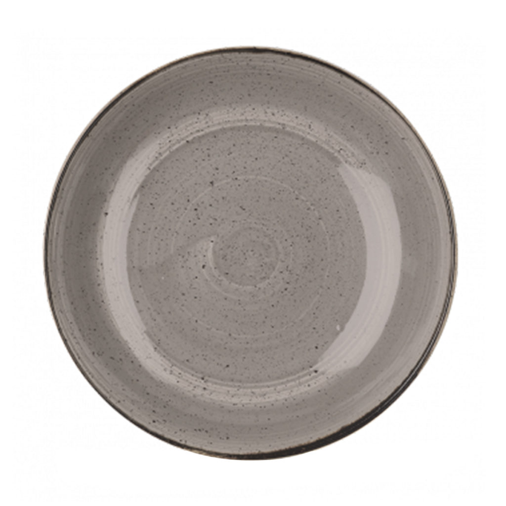 Churchill's Stonecast coupe bowl 310mm in peppercorn grey.