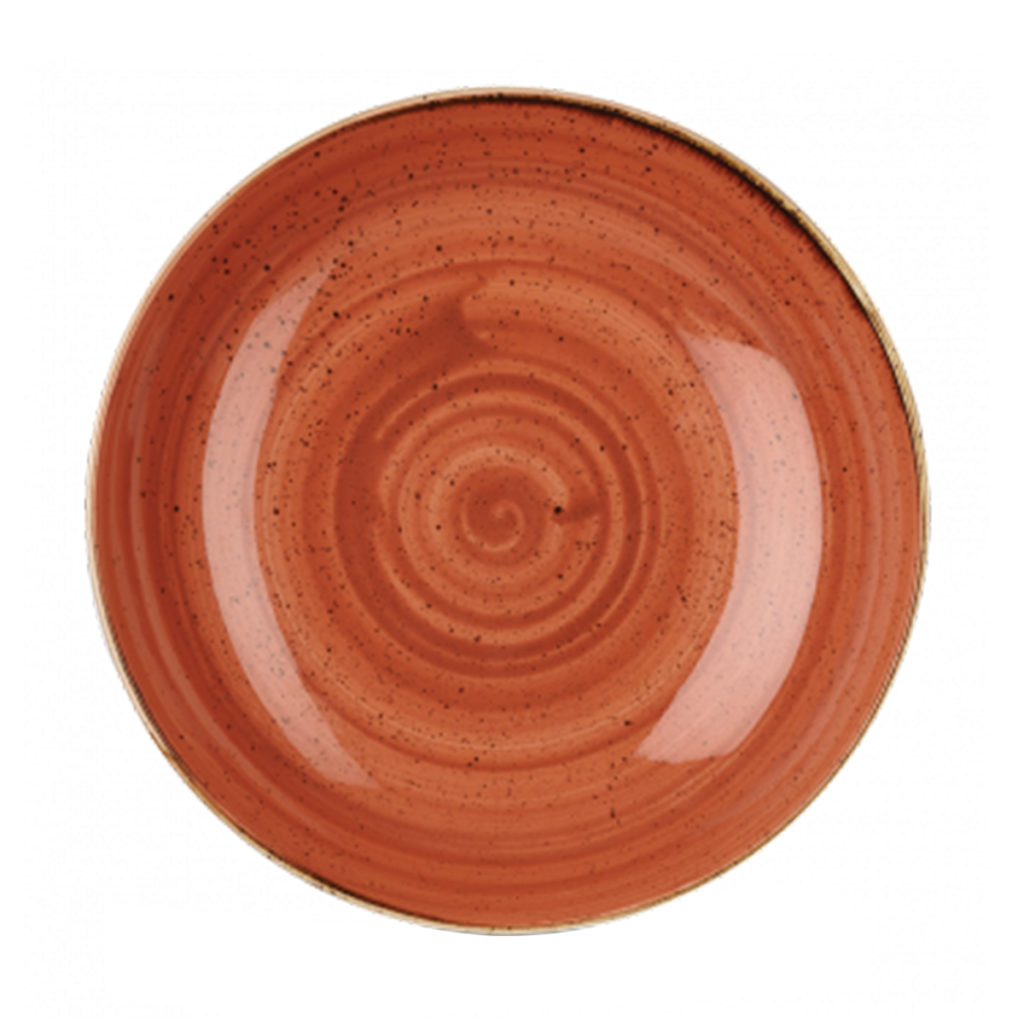 Churchill's Stonecast coupe bowl 310mm in spiced orange.