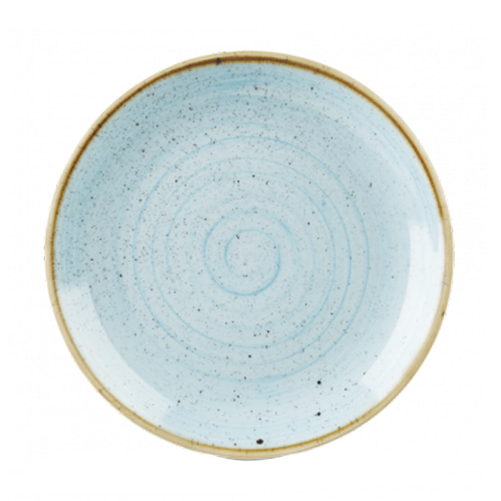 Churchill's Stonecast coupe plate 288mm in duck blue.