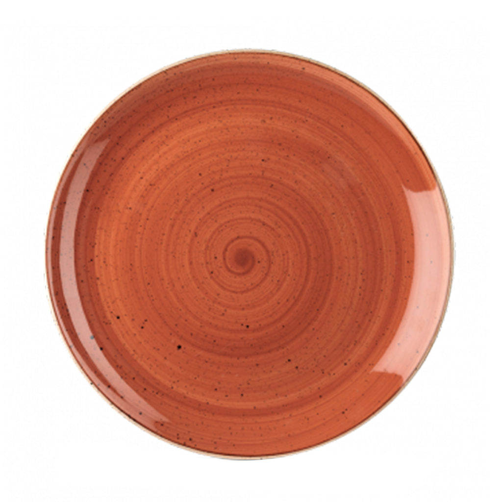 Churchill's Stonecast coupe plate 288mm in orange