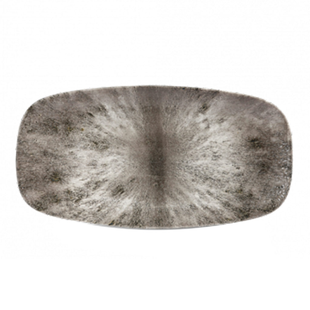 Stone large oblong platter plate in black.