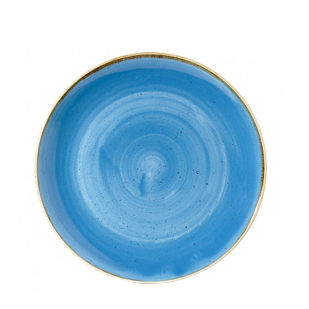 Chuchrill's Stonecast coupe bowl 248mm in in corn flower blue.