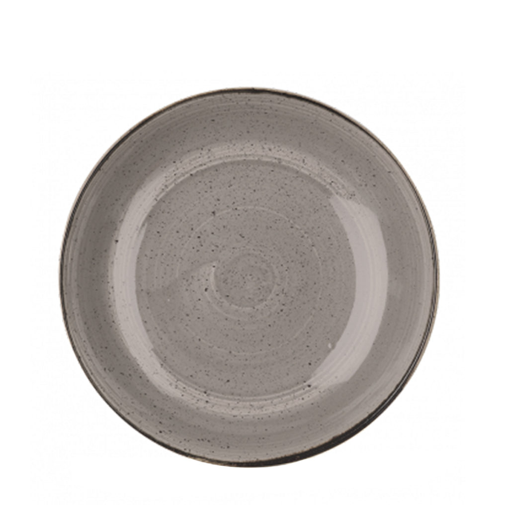 Chuchrill's Stonecast coupe bowl 248mm in peppercorn grey.