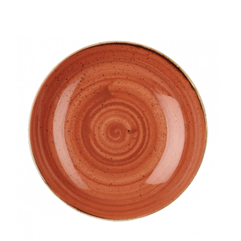 Chuchrill's Stonecast coupe bowl 248mm in spiced orange.