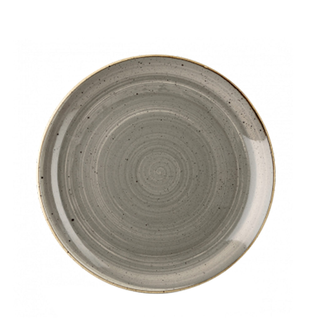 Churchill's Stonecast coupe plate 260mm in grey.