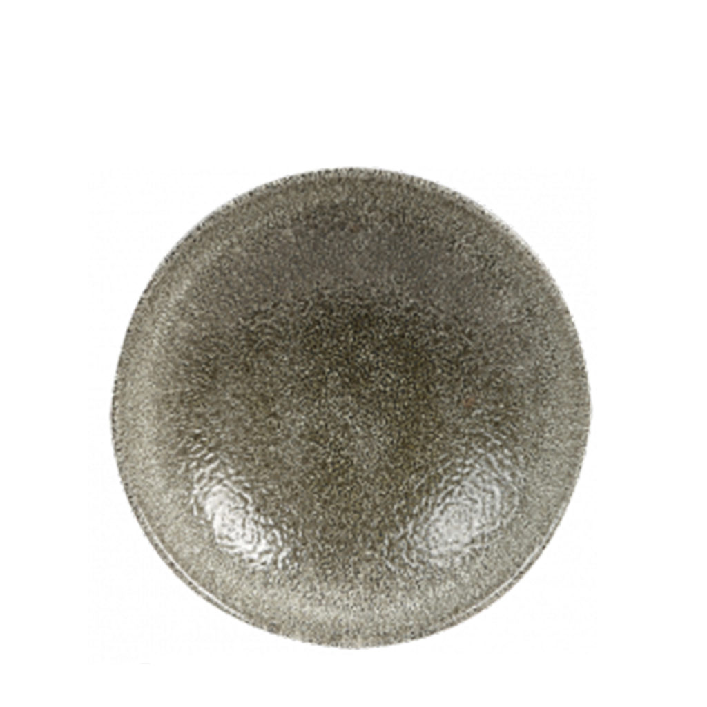 Churchill's Raku coupe plate 165mm in grey.