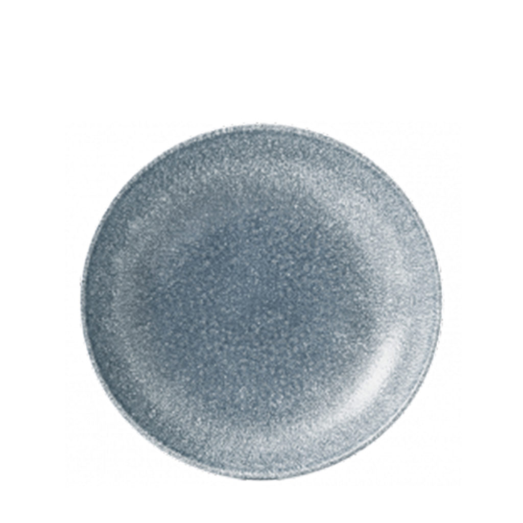 Churchill's Raku coupe plate 165mm in Topaz blue.
