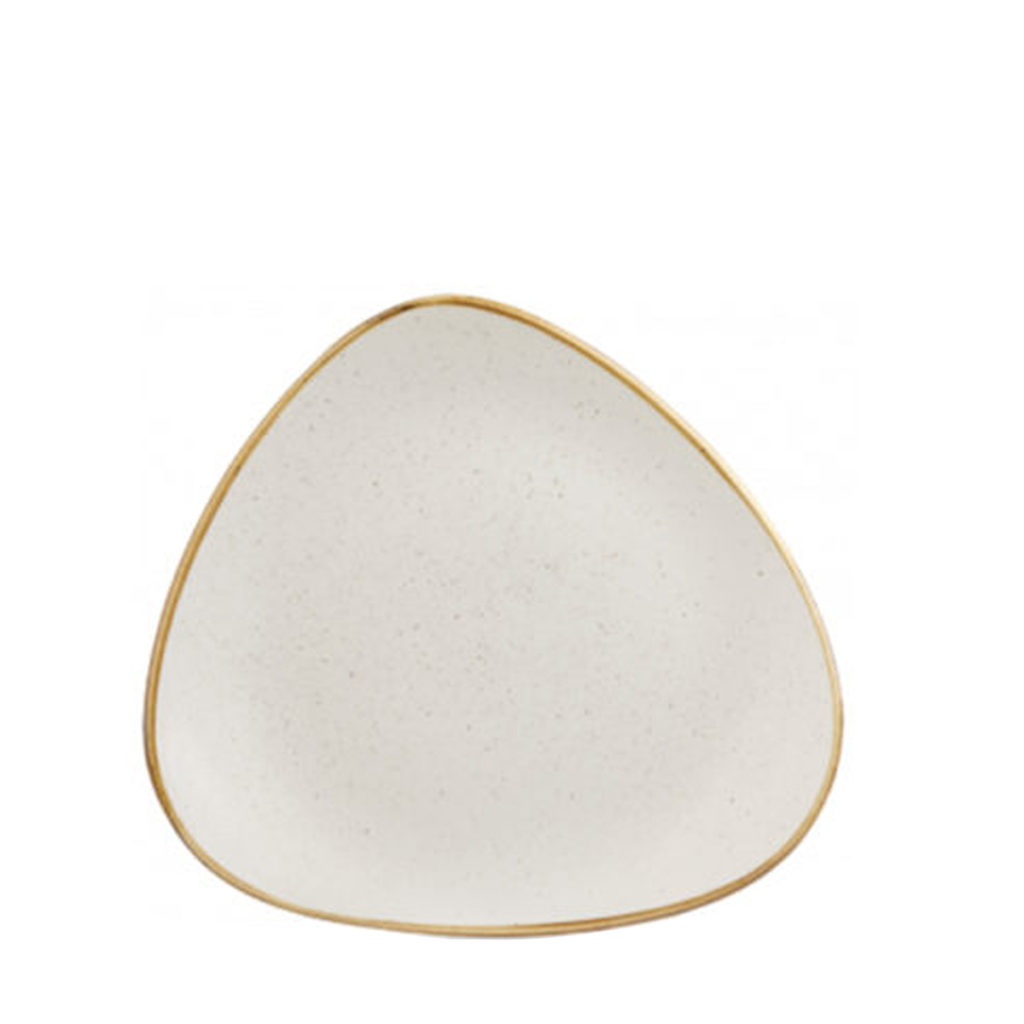 Churchill’s Stonecast triangle bowl 153mm in barley white.