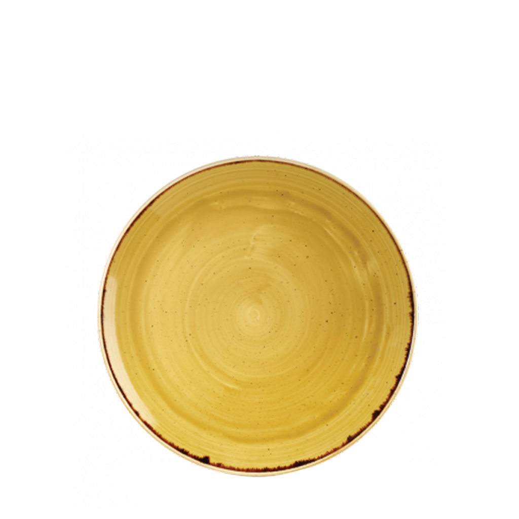 Churchill's Stonecast coupe plate 217mm in yellow