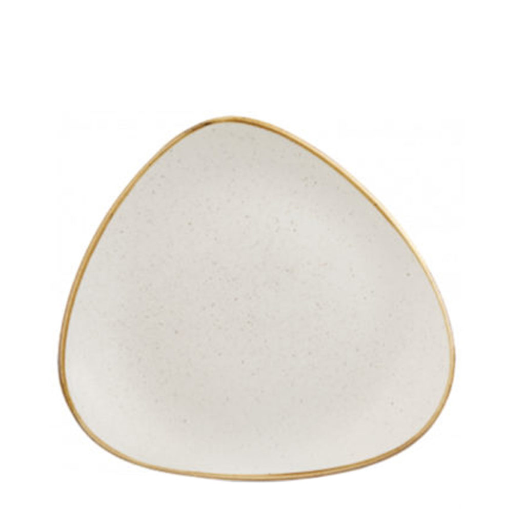 Stonecast triangle side plate in barley white.