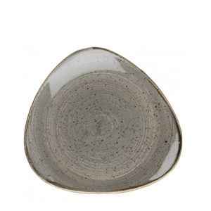 Stonecast triangle side plate in peppercorn grey.