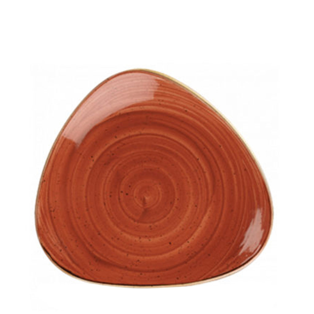 Stonecast triangle side plate in spiced orange.