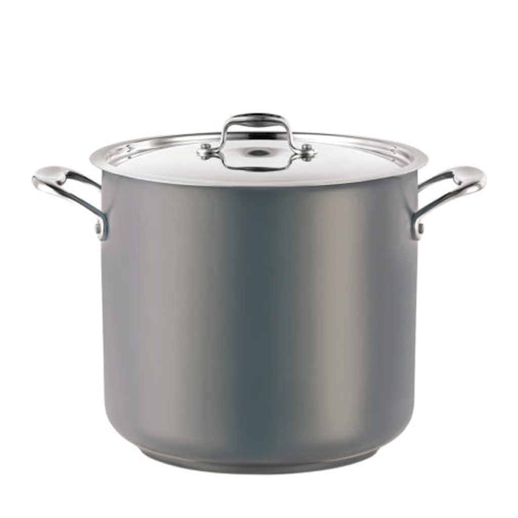 A stock pot in grey.