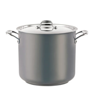 A stock pot in grey.