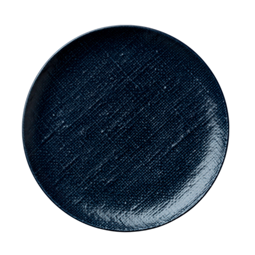 Luzerne's Knit round coupe plate 230mm in blue.