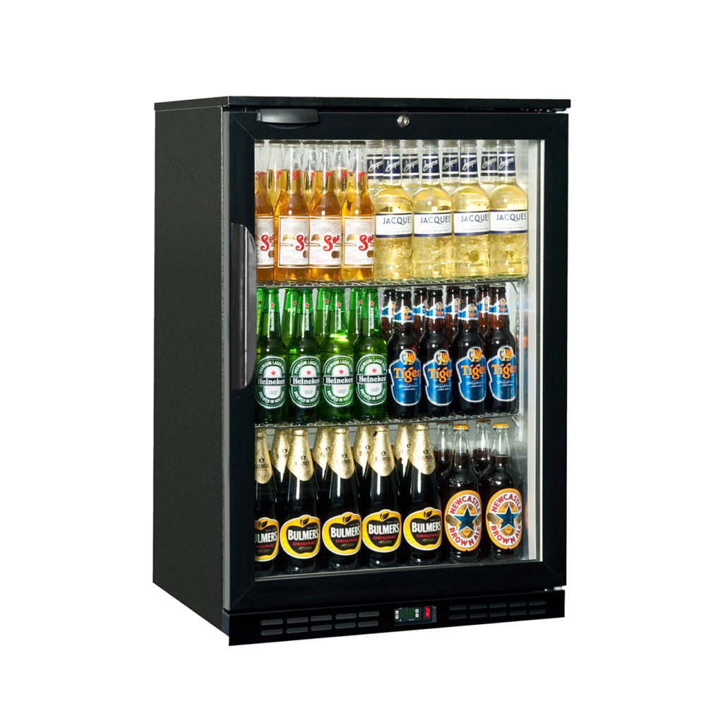 A single hinged back bar cooler by Salvadore.