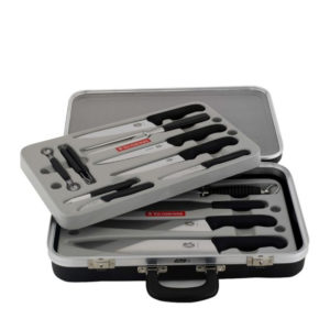 Victorinox's 14-piece knife case and set.