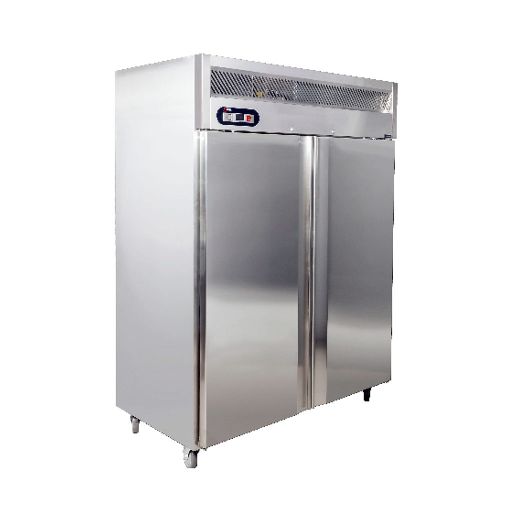 Upright double door freezer by Salvadore.