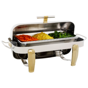 Global’s deluxe rectangular chafing dish.
