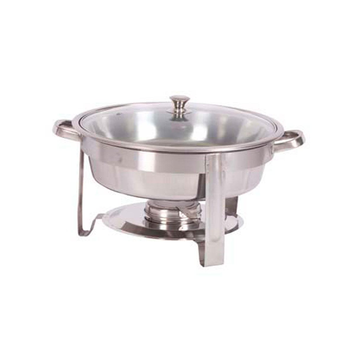 Global’s round stainless steel chafer.