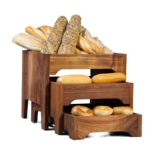 3 TIER WOOD BREAD STAND <br> By Infiniti