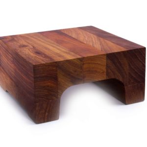 Small wood display bench by Infiniti.