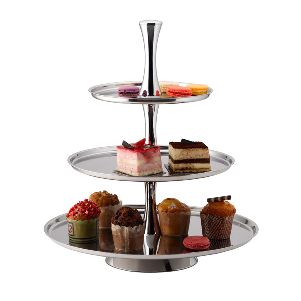 A Tiger buffetware stand with pastries