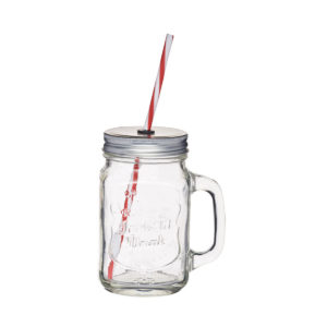 The harvest time drinking jar with lid and straw.