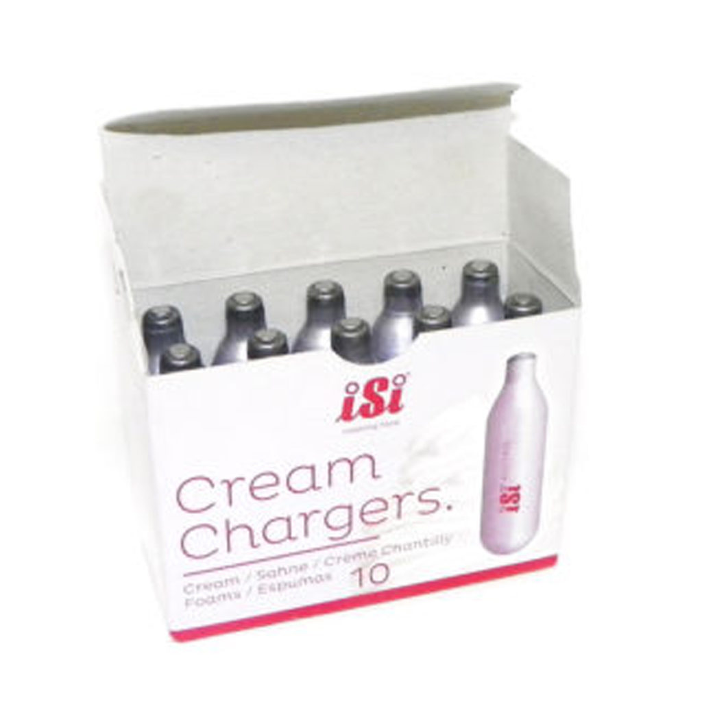 10 piece cream charger bombs in box.